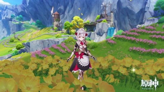 お花畑で微笑むノエル